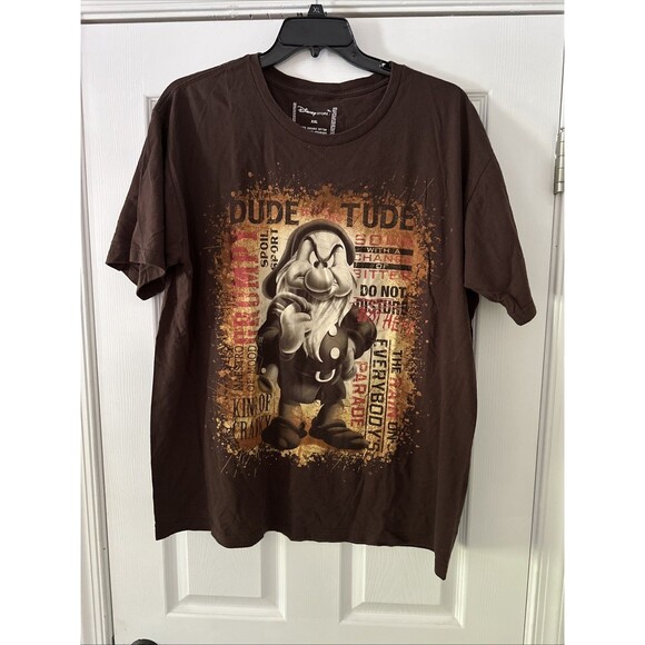 Vintage Brown And Yellow Graphic Disneyland Grumpy Dwarf T-shirt - Picture 5 of 9